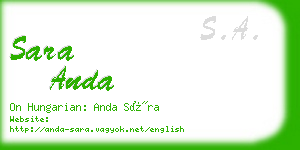 sara anda business card